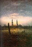 Caspar David Friedrich City at Moonrise oil painting reproduction
